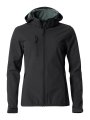 Dames Softshell Jas Hoodie Clique Basic Zwart